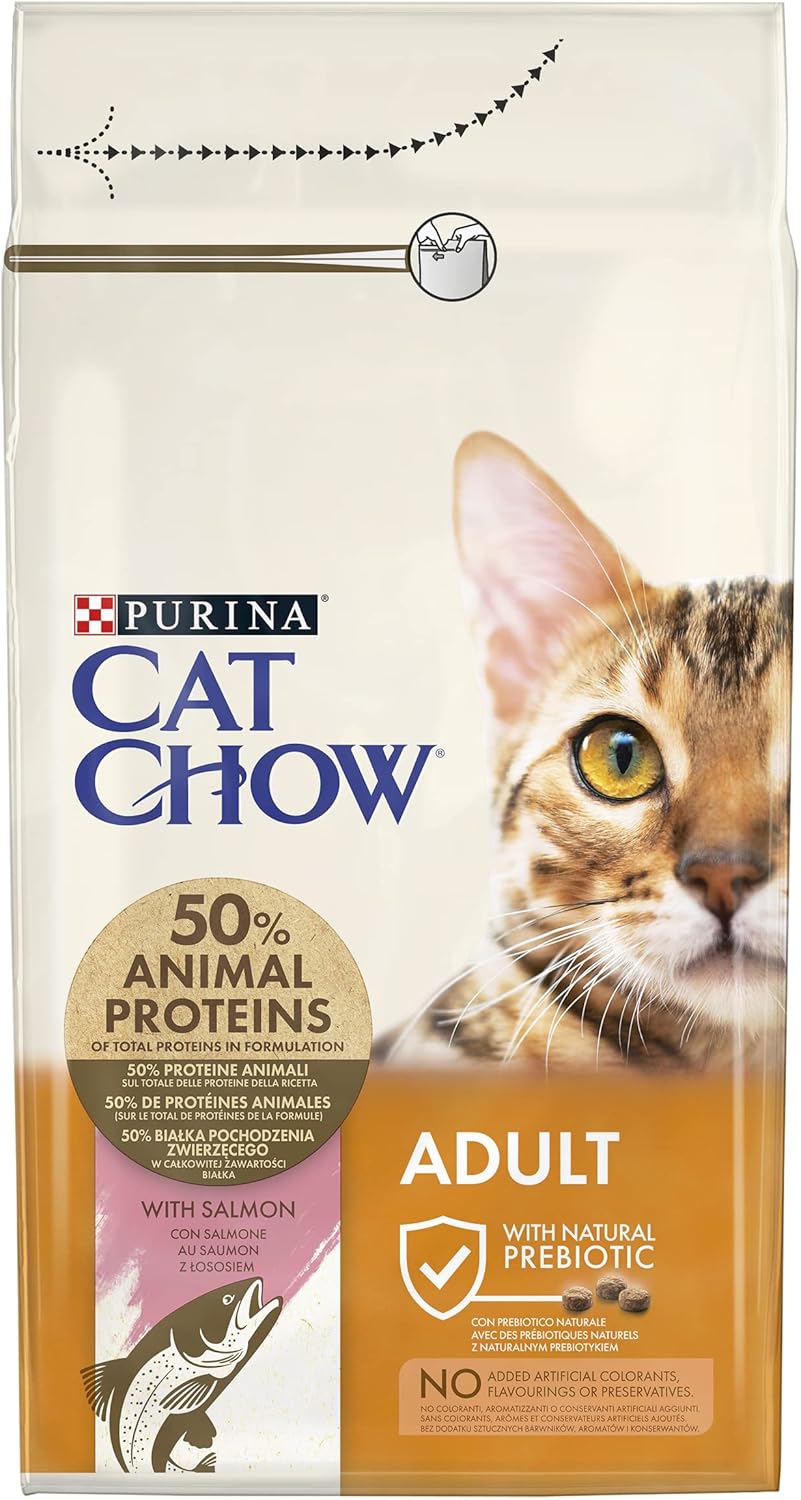 Purina cat chow adult with naturium rich in salmon dry cat food 1.5kg