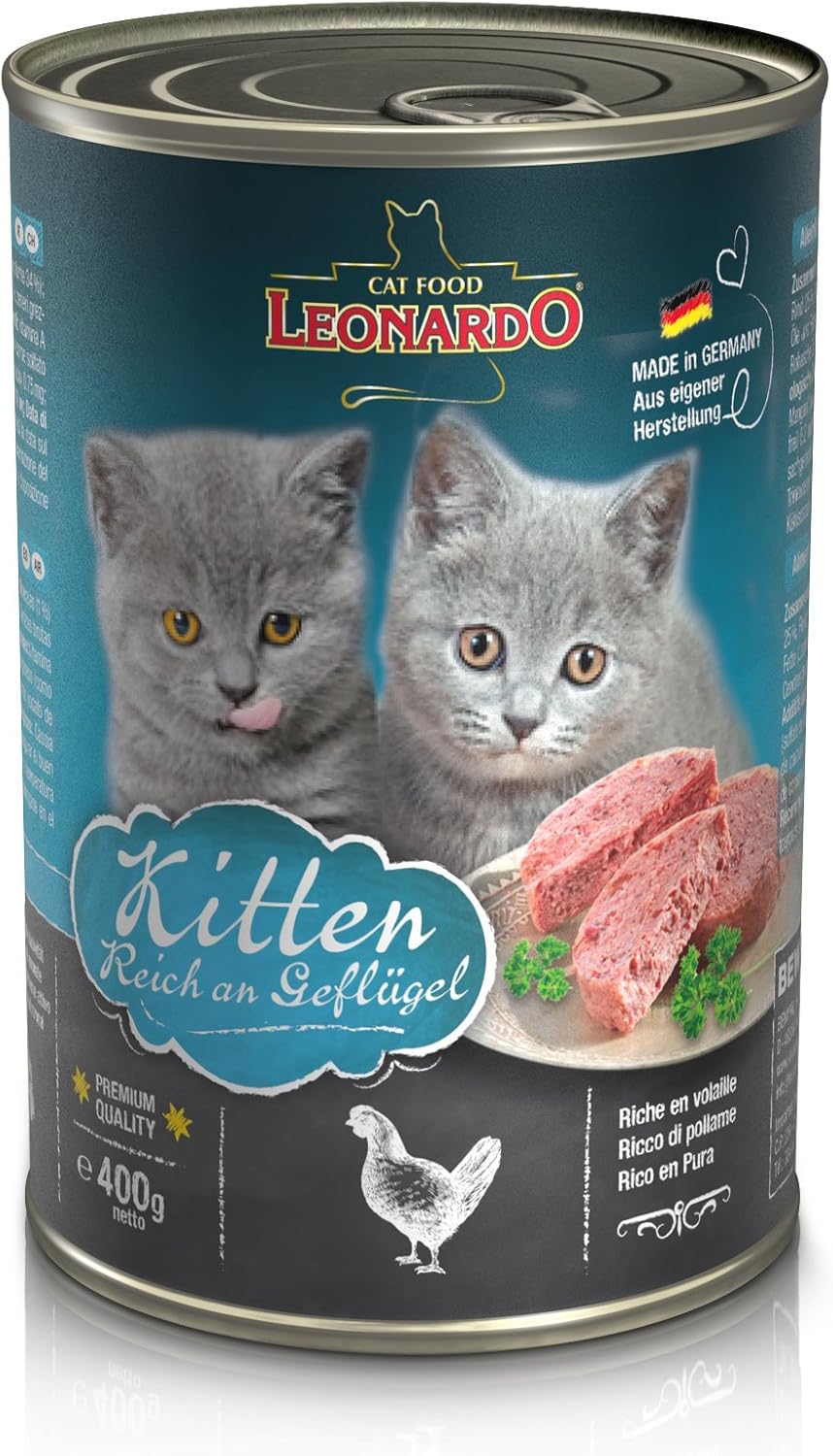 Leonardo Canned Wet Food with Poultry Meat for Kittens 400 g