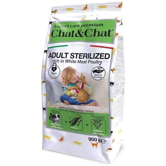 Chat & Chat Cat Dry Food 2 KG– Chicken 2 KG, Adult Sterilized