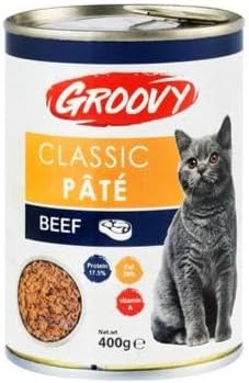 Groovy Classic Pate Adult Cat Wet Food, 400g Cans (pack of 1, Beef)