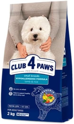 Club 4 Paws Small Breeds Hypoallergenic Dog Food, Lamb & Rice,Dogzone, 2 kg