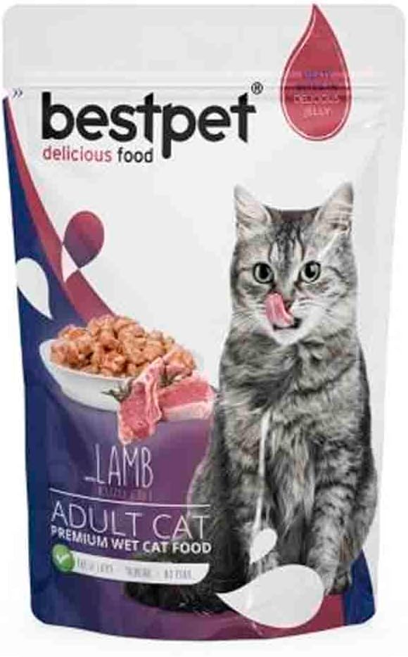 bestpet Meaty Bites in Delicious Jelly Adult Cat Wet Food 85 g Lamb