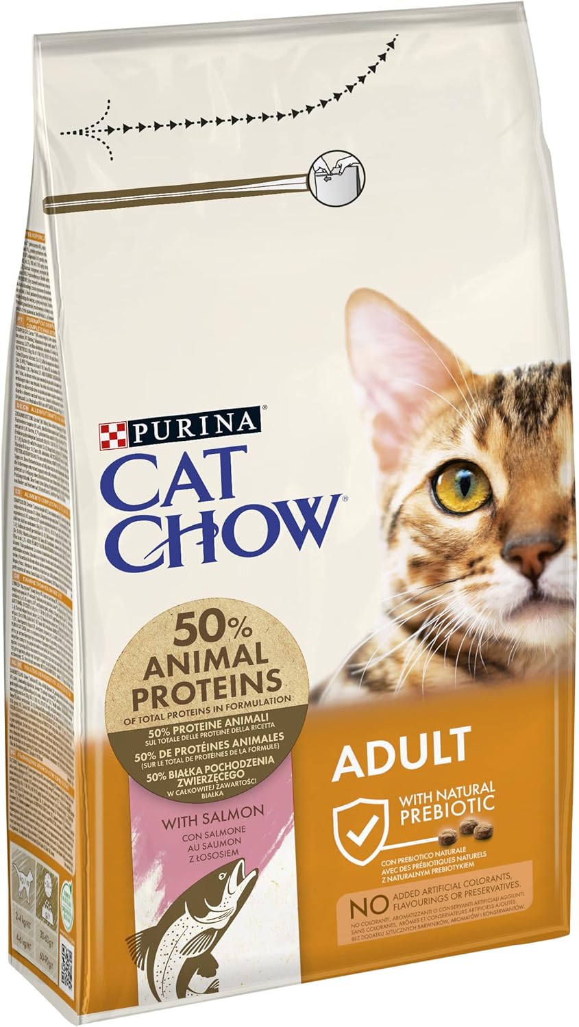 Purina cat chow adult with naturium rich in salmon dry cat food 1.5kg